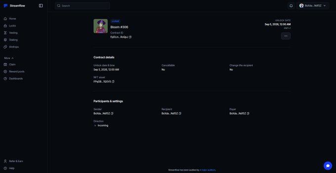 A screenshot of the SteamFlow app showing contract details for 'Boom #936' with unit size 5mee, contact ID FyOLh_fuNgJj, created Sep 5, 2026.