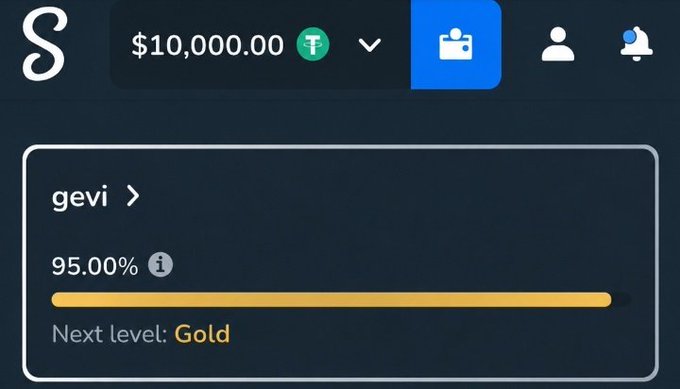 The image displays a Stake.com account with a balance of $10,000.00 in USDT and a VIP level progress at 95% towards the "Gold" tier, matching the poster's celebration of winning a $10k Stake prize after Argentina's victory with Messi.
