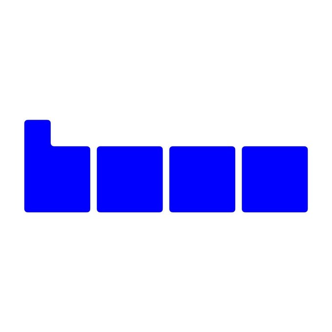 A minimalist blue logo consisting of four connected geometric shapes, with the leftmost shape featuring a stepped top resembling a folder or tab icon.