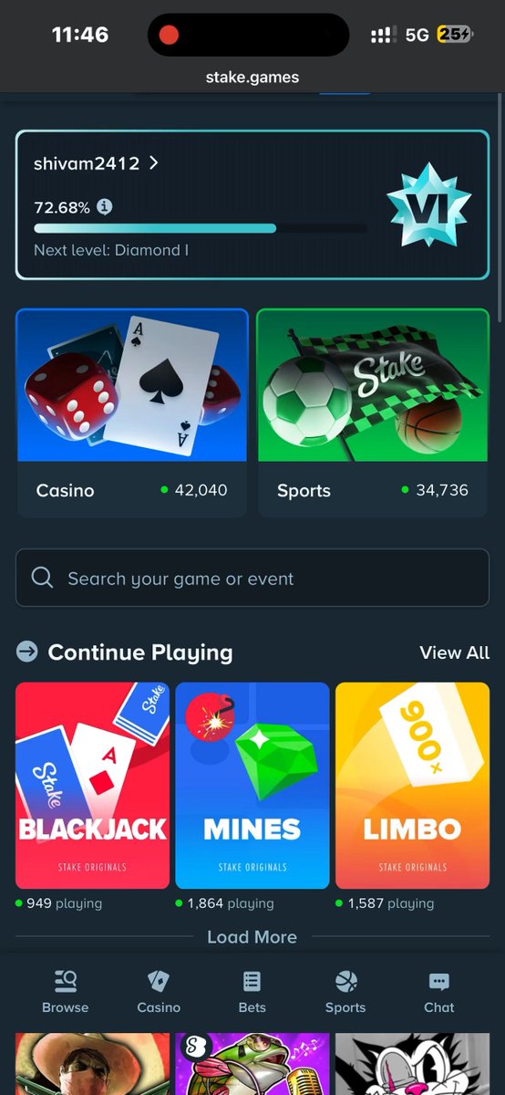 The image shows a cell phone screen displaying various game options, including a casino app with different games available for play. The main focus of the image is a game called "Limbo", which has been luckier than usual for its players. The player's balance on the game has doubled, and they have won more money than expected. The post about this game also mentions that it was luckier than expected, with the player winning more than they anticipated.