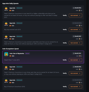 The image shows a webpage that displays the content of an App Store page with information about five different apps, including one called "Axie Infinity", another named "Advanced", and three other apps such as "Cocoa", "Escape Room!", and "Prima'. The posts are labeled in black text on a dark background. The image also has a caption that reads: "EL BOUNTY DE @AxieInfinity UN POCO DE @playAxieDOM LO DAILY DE @FishingFrenzyCo Y REPASAMOS LAS NOTICIAS DE LAsemana". Focus on what is in the image and how it relates to the post.