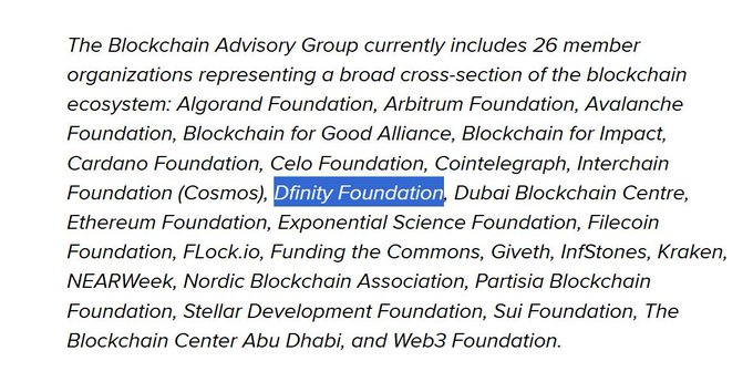 A gray background with white text reading "The Blockchain Advisor Group currently includes 26 member organizations representing a broad cross-section of the blockchain ecosystem."
