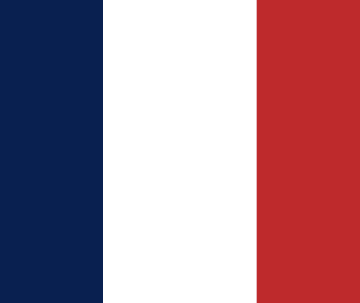 The French national flag showing the blue, white, and red vertical stripes.
