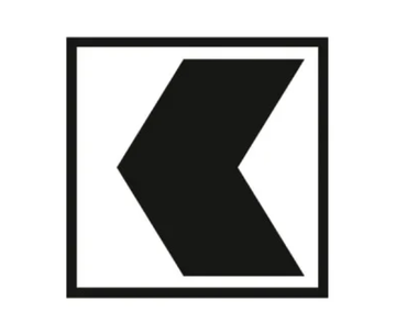 A bold black "K" logo enclosed in a square frame. The image appears to be a stylized letter mark, though it doesn't directly depict BancaStato or its cryptocurrency services mentioned in the accompanying post.