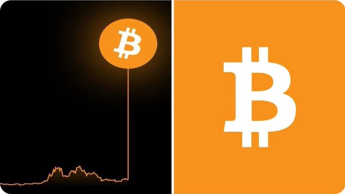 A split image showing a Bitcoin logo atop a price chart with a sharp vertical spike on the left, and the orange Bitcoin "₿" symbol on the right, illustrating the high-risk all-in gamble versus a steadier approach to investing $50,000 in Bitcoin.