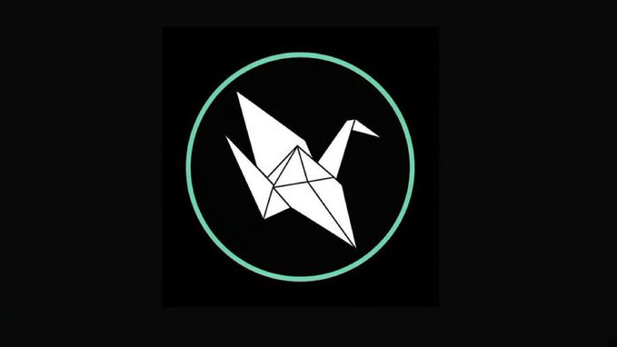 A logo featuring a white origami crane inside a teal circle on a black background, with the small text 'Crane' visible at the bottom.