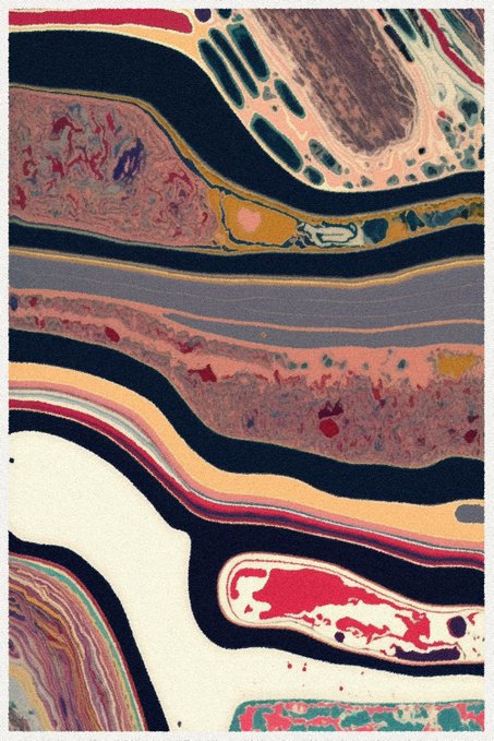 An abstract ink-marbled artwork featuring flowing, organic shapes in pink, black, beige, teal, and gray tones, with no visible text. It visually reflects the "Ink Essence Drop" NFT collection advertised in the post, evoking the fluid, layered textures created by ink in liquid.