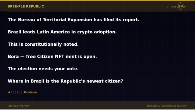 "The Republic has officially expanded."