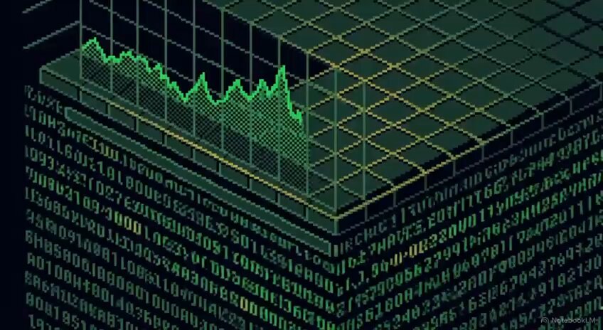 The image shows a computer screen with a colorful bar graph displayed, featuring green bars representing currency. The bars are arranged in a way that makes them appear as if they are floating or coming out of the ground. The topmost point of the bars is slightly higher than the rest. In addition to the bar graph, there are numbers within the frame, possibly indicating the value of the data being displayed.

The image also contains an intriguing text element that reads "Imagine buying $CASH that could turn into NFTs". This text suggests a possible connection between the digital display and the concept of cryptocurrency or digital assets, such as NFTs (Notably Unique Identifiable). The visual elements in the image, like the floating bars and unique number arrangement, seem to evoke thoughts about the possibility of transforming digital currency into tangible physical assets. However, this interpretation is speculative without further context provided within the image's caption.