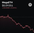 The image shows a graph that displays the downward trend of the cryptocurrency, "MegaETH", against time. It appears to be showing a significant drop or decline in value over the past few months. The caption accompanying the image reads: "POV: You invested into MegaETH". This suggests that someone has invested their funds in the cryptocurrency but is witnessing a drop in its value due to market conditions.