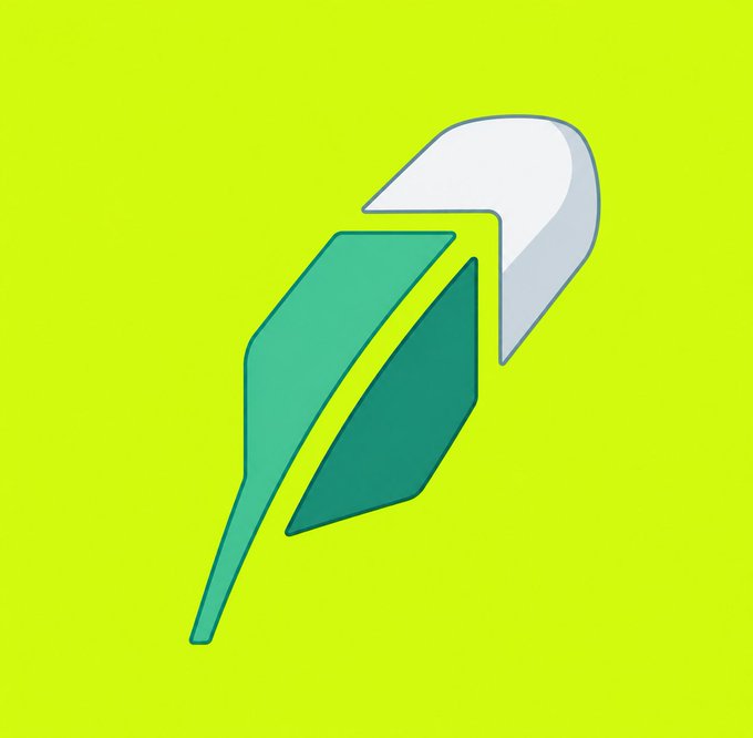 A stylized 3D geometric logo or icon in teal and white colors set against a bright yellow-green background.