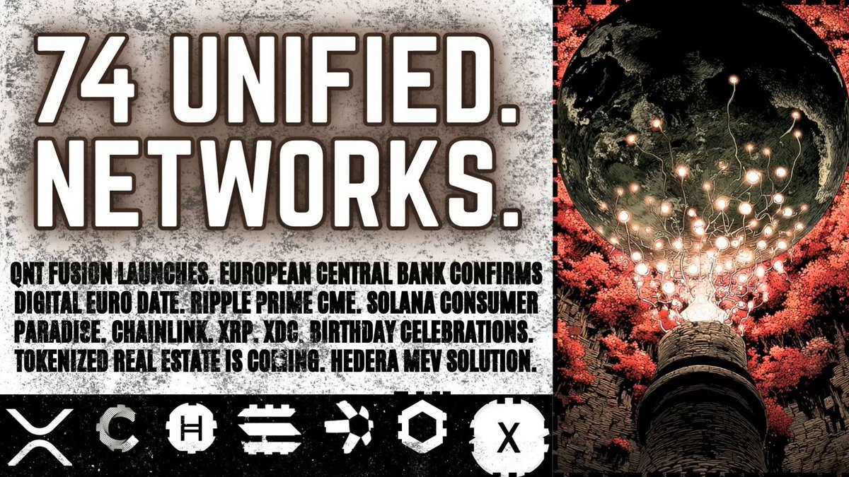 The image features a poster for Quant Fusion, which is an event that took place in Europe in 2009. The poster includes a globe with lights shining from the top right corner, symbolizing the fusion of digital currency and European central bank confirmations. The text on the poster states "74 UNIFIED NEWORKS." This suggests that there was a significant development or launch related to Quant Fusion at that time.