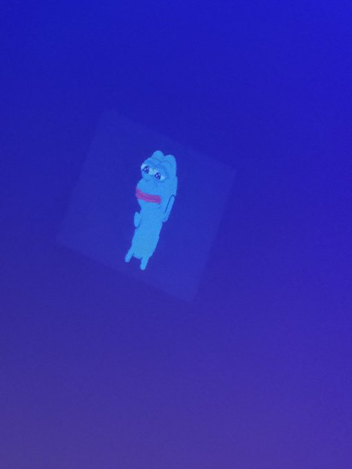 The image features a cartoon character, likely a frog or a dog, with a sad expression as it floats above a blue background. The character appears to be floating in space, giving the impression that they are floating away from something or someone. The caption of the image reads "Went to a club in china yesterday and spotted a wild PEPE. Pepe is known world wide." This phrase seems unrelated to the cartoon character but could potentially be a reference to the popular cartoon series Peppa Pig, which features a similar theme with its characters often appearing to float away from their surroundings.