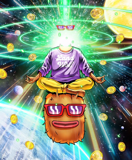 The image features a cartoon character with a third eye, wearing sunglasses and sitting cross-legged on a rock. The background of the image shows a planet surrounded by stars, creating an otherworldly atmosphere. The caption "Third eye open fully decalcified pineal" suggests that the character has a third eye or a third eye decalcification process, which adds to the uniqueness of the scene and its connection to the post.