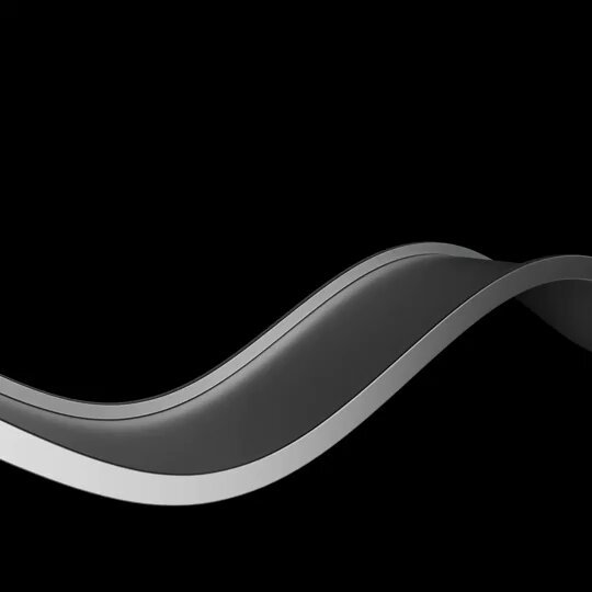 The image features a black background with a wave-like design that appears to be made up of two lines - one silver and one black. The caption below the image reads "Injective just quietly stepped into one of the most important roles in Cosmos. They’re becoming the canonical issuer for USDC across Cosmos and dYdX". This suggests that the wave-like design is a part of a larger project or initiative, possibly related to cryptocurrency or digital currency.