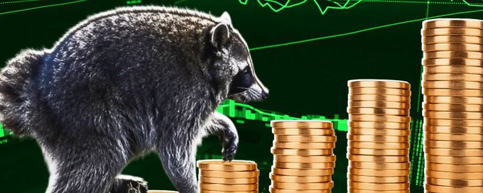 A bear in the foreground stands beside ascending stacks of gold coins, with a green stock chart in the background suggesting a bullish financial trend. The image ties to the post "$Jimothy" by visually symbolizing market dynamics—possibly hinting at "bearish" or "bullish" sentiment tied to the username.