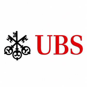 The UBS bank logo, featuring its signature three-keys emblem next to the red 'UBS' text on a white background.