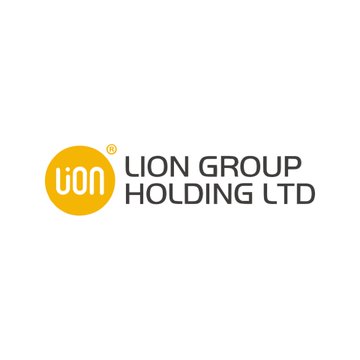 The image shows the logo of "LION GROUP HOLDING LTD," featuring a yellow circle with the stylized text "UON" inside it. This logo relates to the accompanying post, which discusses Nasdaq-listed Lion Group's recent cryptocurrency purchase of HYPE tokens to expand its Hyperliquid treasury.