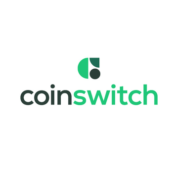 The image displays the CoinSwitch logo, featuring a green and black stylized circular icon above the brand name "coinswitch" in dark gray and green text. This logo represents CoinSwitch, the Indian cryptocurrency trading platform highlighted in the news about its 150% revenue growth to ₹324 crore in FY26.