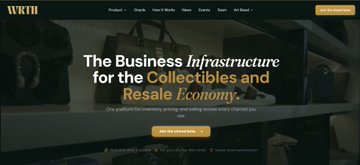 WKTH website homepage with the tagline 'The Business Infrastructure for the Collectibles and Resale Economy' and a 'Join the Groundfloor' button.