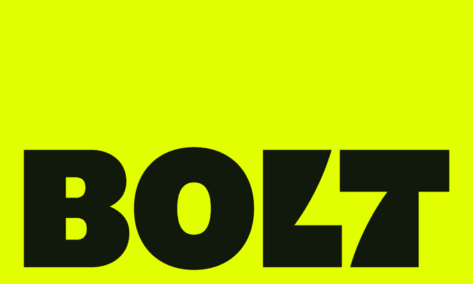 The bold black 'BOLT' logo displayed on a bright yellow background.