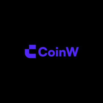 The image shows the CoinW logo in purple against a black background, featuring a stylized "C" icon next to the brand name "CoinW." This serves as the visual branding for the post announcing CoinW's new global ambassador partnership with UFC champion Conor McGregor.