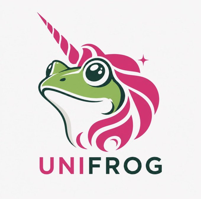 The Unifrog logo featuring a green frog with a pink unicorn mane and horn.