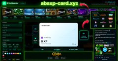 A heavily compressed and blurry screenshot of a green-themed website or application interface, possibly a gaming or card-related platform, with text that appears to read 'ebexp-card.xyz'.