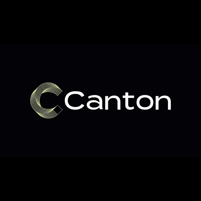 The image features a logo for a company named Canton. The logo is an illustration of the letter "C" rendered using lines or waves, with the word "Canton" written below it in white letters. It is displayed against a black background, which highlights the contrast between the two elements and makes them stand out clearly.