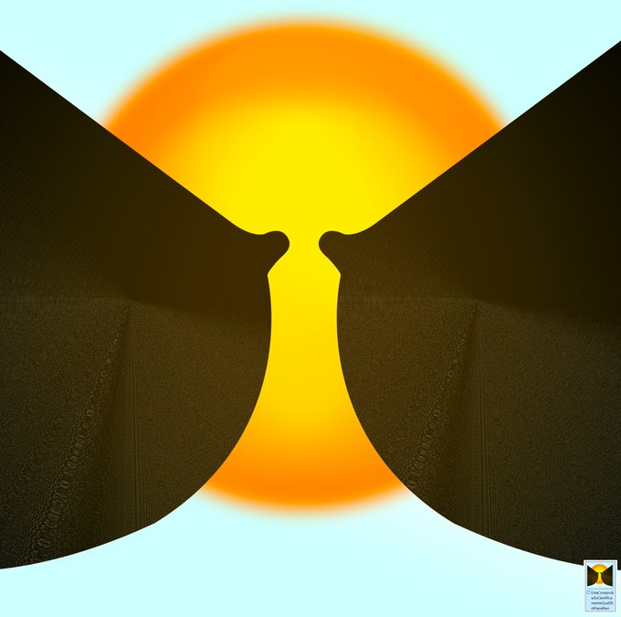 A stylized graphic showing two hands holding a glowing wine glass against an orange and yellow gradient background, with a small logo in the bottom right corner.