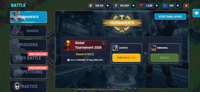 The image shows a screenshot of a video game screen with various elements, including text boxes displaying information about gameplay and achievements. One of these text boxes highlights that Roblox has won the Battle royale tournament for the year 2016. The main focus is on the text box that reads "See you mbrodhold". This suggests that the player's name or character might be Roblox, and they are participating in a battle against other players from around the world.