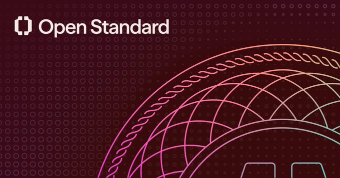 The image shows the "Open Standard" logo and name alongside a colorful wireframe globe design, representing the global, decentralized nature of the Open USD stablecoin introduced as a shared, open-source payment layer for the internet.