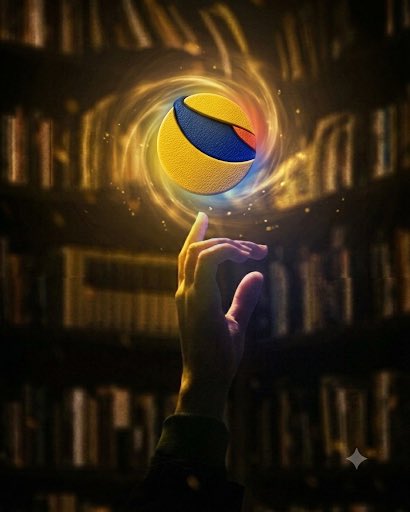 The image features a hand reaching up towards a yellow basketball that has been thrown into the air by someone's right hand. The person holding the ball appears to be wearing a black jacket, with their arm extended upwards as they attempt to catch or interact with the basketball. In the background, there are numerous bookshelves filled with various books of different sizes and colors, creating an atmosphere that suggests a library setting. The image also contains text elements such as "Terra Classic Update: Resilience, token burns, and the long-term vision $LUNC".