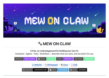 The image features a webpage that displays information about a game called "MEW ON CLAW". The title of the game is prominently displayed at the top of the page, along with a description of the game's gameplay. There are also several images related to the game on the page, including one showing a cat and another featuring a dog. The text in the image suggests that the game is free-to-play and can be accessed by anyone with an internet connection.