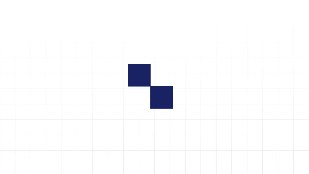 The image features a white square with two blue squares inside of it. The background appears to be a grid-like pattern, which could be a part of a larger image or a separate element within the image itself. The caption provided after the image reads "focus on what is in the image and how it relates to the post." This suggests that the focus should be on the white square with blue squares rather than the background elements surrounding it.