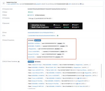 The image presents a screenshot of a computer screen filled with text, primarily containing details about an advertisement, transfers and a web browser. One description reads "An Ethereum MEV bot mistakenly sent around $300,000 worth of Ether to a random user after a bug triggered an unusually large tip." A web browser is shown as well, likely searching for this Ether transaction. The overall theme of the image appears to be educational or informational in nature.