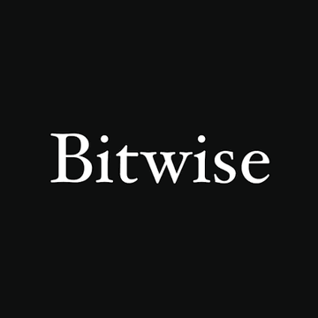 Black background with white serif text reading "Bitwise", the logo of the cryptocurrency asset management firm Bitwise.