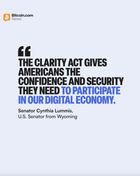 Senator Cynthia Lummis endorses the Clarity Act for digital asset regulation.