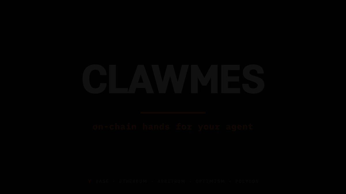 The image features a black background with white text that reads " Clawmes No Chain Hands for Your Agent". The text is positioned at the bottom of the image, making it stand out against the dark backdrop.