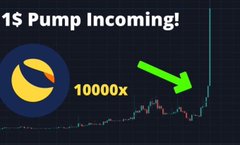 The image shows a dark-themed promotional graphic featuring bold text that reads "1$ Pump Incoming!" alongside a circular logo and a green arrow pointing downward, with "10000X" displayed near a chart with red and green candles at the bottom. The visual contradicts the post's optimistic message about institutional crypto adoption, as the downward arrow and "1$ Pump" caption ironically suggest price decline rather than the "institutional floodgates" narrative being promoted.