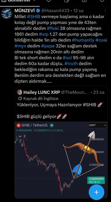 The image shows a screenshot of a social media platform, with the focus being on a post that has been edited or manipulated by someone named Hayley. The post contains an image featuring a bow and arrow drawn over a stock chart symbolizing the stock market. There are various comments posted in response to this post, mainly about cryptocurrency prices. One comment even suggests that Bitcoin prices might be going through a crash. In addition to these comments, there is text posted on the original post, likely discussing the stock market or related content. The focus of this screenshot seems to be on the manipulation and alteration of the social media post for some specific purpose or to convey information about cryptocurrency and its price fluctuations.