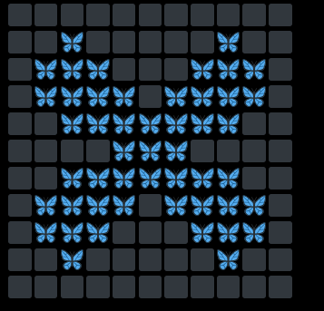The image features a pattern of blue butterflies arranged across a grid-like structure, with each butterfly being slightly larger than the one below it. The butterflies are positioned at various locations within the frame, creating an interesting visual effect. The image also contains text that reads "@quipnetwork". This suggests that the image might be related to Quip Network or some other online platform where users can share and discuss ideas about web3 technology.