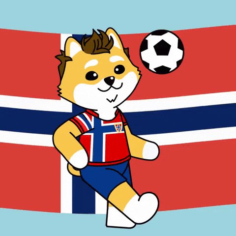 ikura, a cartoon character from Japan, kicks a soccer ball with his paws against a red and white striped background.