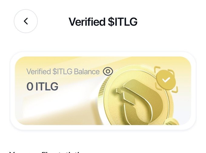 A mobile app screen displays a "Verified $ITLG" page showing a "Verified $ITLG Balance" of "0 ITLG" alongside a gold coin graphic, directly illustrating the user's complaint of having zero ITLG tokens despite completing Level 3 Verification.
