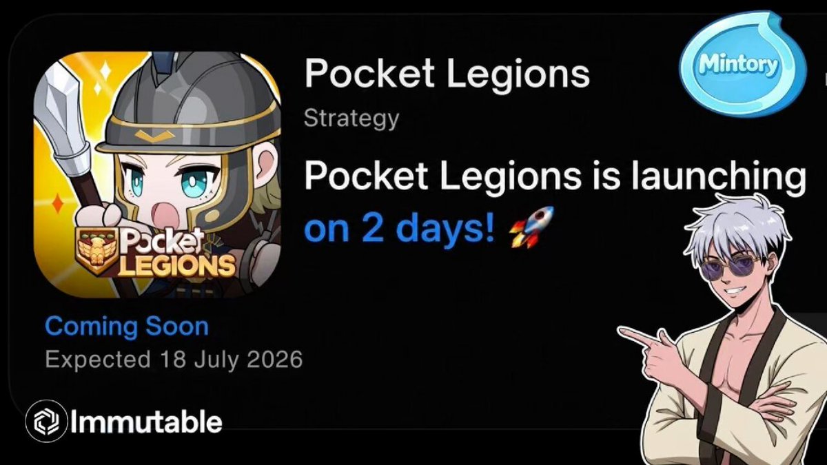 The image features a poster for Pocket Legends game that has been released. The poster includes a cartoon character, likely from the game's theme or characters, standing next to a man dressed in a robe with sunglasses. The poster also contains text about the game being available on two days and mentions an expected release date of Saturday, August 18th, 2016.
