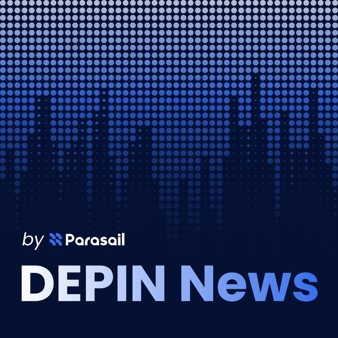 Blue dot-matrix 'PI' logo graphic by Parasail with the title 'DEPIN News' at the bottom.