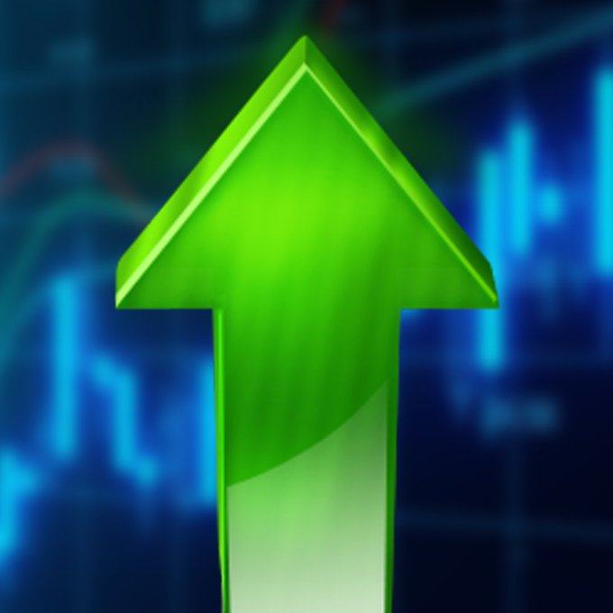 The image features a green upward-pointing arrow, which appears to be a symbol of growth or progress. The arrow is positioned at the top center of the frame against a blue background with white lines. In the bottom right corner of the image, there's text that reads "Pepe history is repeating. Millionaires will be made in the next 2-3 months!". This message seems to be related to the upward-pointing arrow and could be interpreted as an indication of financial growth or prosperity.
