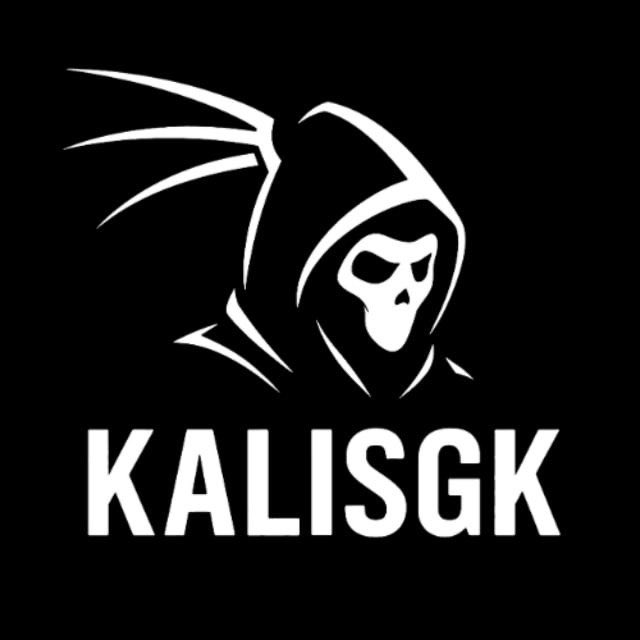 The image is a logo featuring a stylized white grim reaper skull with a scythe against a black background, with the text "KALISGK" prominently displayed below. This branding relates to the post, which is recruiting members for a community using the handle "Kali" and directing users to a Telegram group (t.me/mfsgk).