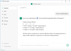A screenshot of the WindowsAgent application displaying JSON output with details about the logged-in user 'josh.sims96' including accounts, current episode, and license information.