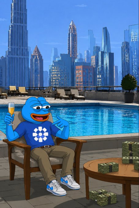 The image depicts a frog sitting comfortably on a chair next to an outdoor swimming pool, holding a glass of champagne or wine. The scene takes place at an urban area with tall buildings visible in the background. This image can be related to the recent development in Web2 assets and digital assets being traded on cryptocurrency exchanges like Solana.

The main subject of the image is the frog sitting on the chair, which could symbolize the concept of decentralization or control becoming more fluid as we move towards a future where digital assets are tradable and not just confined to centralized markets like traditional currency. The presence of the swimming pool suggests that this might be a luxurious location where people can enjoy leisure time in a city setting with a focus on alternative forms of value exchange. This image could represent a new era for digital assets, opening up possibilities for diverse investment opportunities or even new means of earning through peer-to-peer trading and blockchain technology applications.